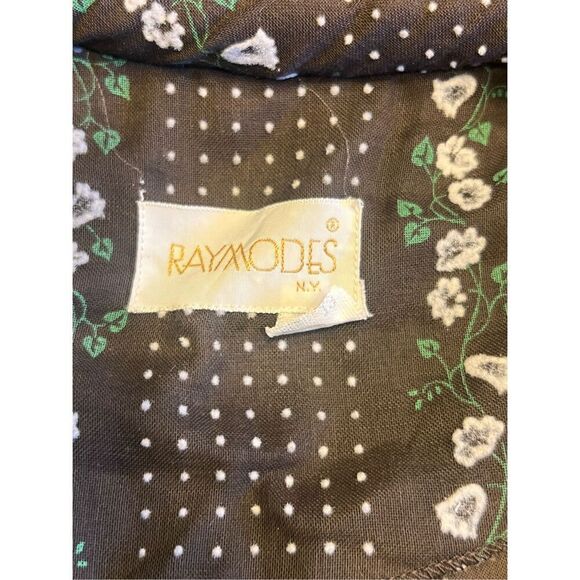 Vintage Raymodes NY 70’s house dress brown floral embroidered boho Large retro - Picture 10 of 10
